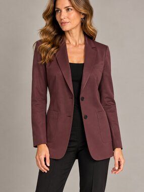 Chic Maroon Burgundy Wine Women's Blazer by Judith and Charles Size 2